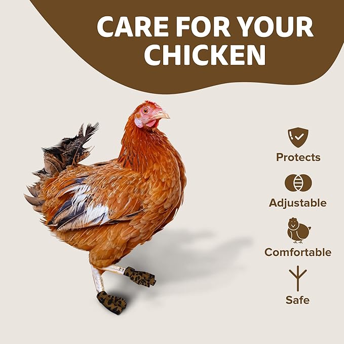 Chicken Shoes for Injured Feet – Protective Neoprene Footwear for Chicken, Open-Toe Design for Bumblefoot Relief, Made in USA - Standard, 3" Max. Inside Width, Leopard