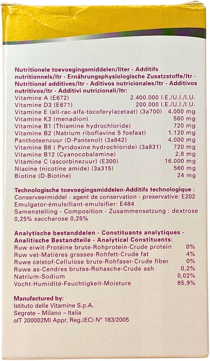 CéDé Multivit 200ml – Vitamin Supplement for Ornamental Birds, Singing and Moulting, Healthy and Shiny Plumage, Ideal for Canaries, Finches, Parrots, Essential Vitamins & Nutrients for Optimal Health