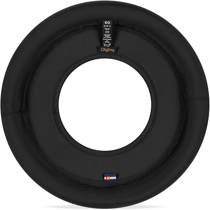 OllyDog Mini Super Flyer Dog Frisbee Toy, 9" – Durable, Lightweight & Water-Resistant Flying Disc – Soft on Teeth & Gums – Floats on Water – Outdoor Fetch Toy for Medium & Large Dogs (Raven)