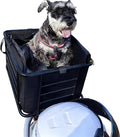 Dog Bike Basket for Rear Rack – Heavy-Duty Pet Bike Carrier with Liner, Safety Leash & Hardware – Bicycle/E-Bike/Moped Dog Seat for Small Dogs & Cats, Quick Install