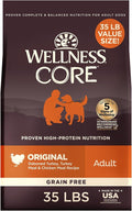 Wellness CORE Adult Dry Dog Food, Grain Free Kibble, Natural, High Protein, Turkey and Chicken Recipe, 35 lb Bag