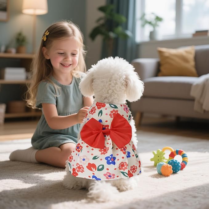choyaxo Floral Dog Dress Cute Dog Skirt Pet Dress Summer Pet Clothes for Puppy Small Cats