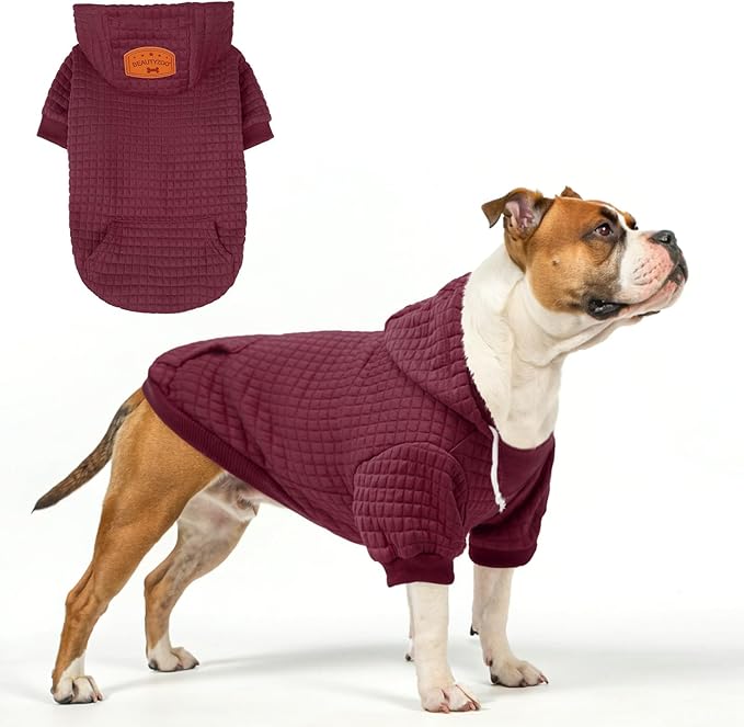 BEAUTYZOO Dog Sweaters for Extra Large Dogs Girl Boy, XXXL Dog Hoodie with Pocket & Leash Hole, Soft Warm Waffle-Like Laminated Cotton Pet Clothes for Cold Weather, Doberman Great Dane Sweatshirt, 3XL