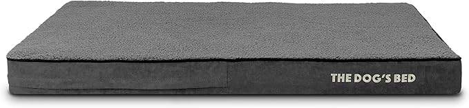 The Dog’s Bed Orthopedic Memory Foam Dog Bed Mattress, Plush Fabric, Grey Plush, XL, 4-Inch