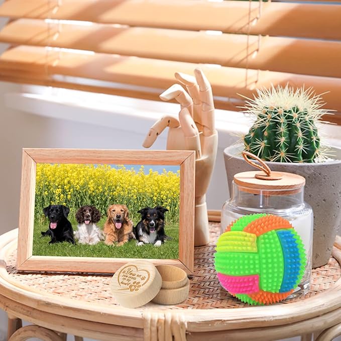 CJiangpo Dog Memorial Keepsake Box, Wooden Pet Urns Memorial Gifts for Loss of Dog Cat Hair Ashes Container Remembrance Pet Loss Sympathy Gifts 2Pcs