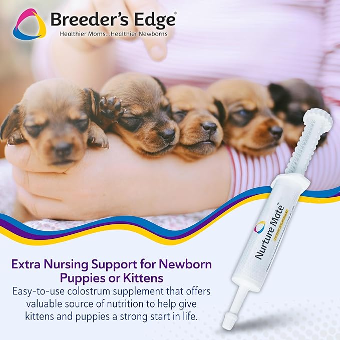 Revival Animal Health Breeder's Edge Nurture Mate - Colostrum Supplement for Puppies & Kittens, Dogs, Cats - 30 ml Paste