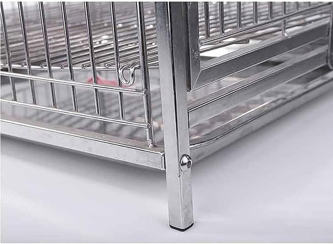 Wrought Iron Bird Carrier - Stainless Steel Breathable Travel Cage for Parakeets, Lovebirds, African Grey