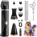 Cat Grooming Clippers Kit with Paw Trimmer, 3 in 1 Electric Pet Hair Trimmer Supplies for Thick Matted Hair, Heavy Coat Butt Shaver Cat Razor Fur Trimmer for Dogs at Home (Black)