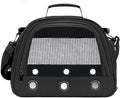 Bird Traval Carrier Cage, Bird Carrier with Seat Belt, Multifunctional Small Animal Backpack, Pet Transparent Breathable Carriers for Small Birds Parrots (Black)