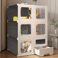 Cat Cage Cat Enclosure with Litter Box, Cat Playpen Detachable Metal, Cat Cage Indoor and Outdoor, Ferret Cage, Rabbit Cage