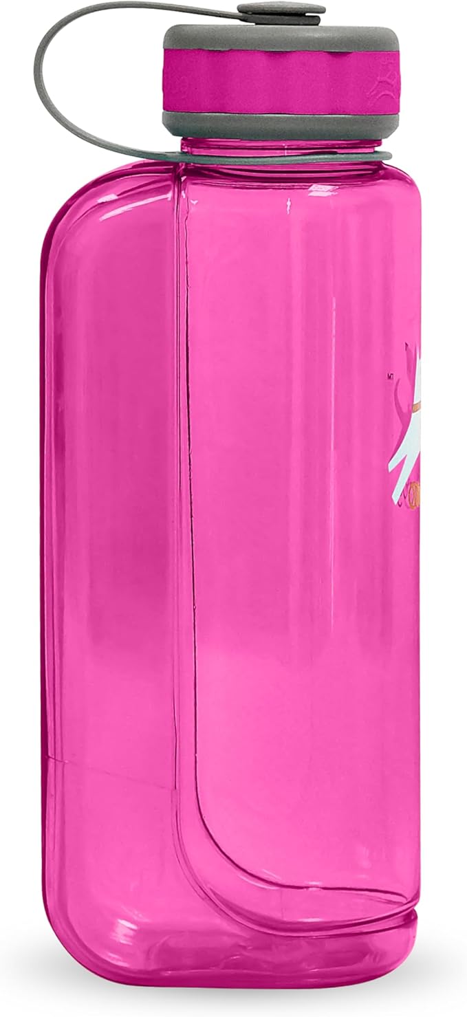 OllyDog OllyBottle | Tritan Dog Water Bottle with Detachable Bowl | BPA Free Leakproof Pet Dispenser | Hiking Travel (1L, Hot Pink)