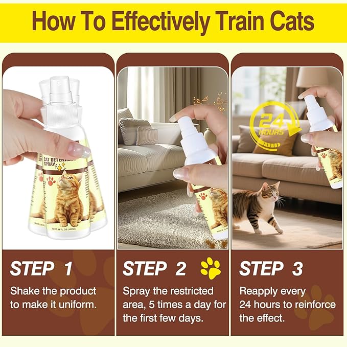Cat Deterrent Spray, Repellent Pet Spray for Anti Cats Scratch Furniture Cat Deterrent Aid for Pet Behavior Training