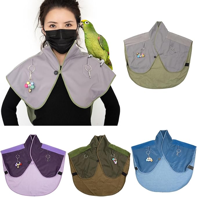 Interactively Play Parrot Shoulder Protector Neck Guard Pet Bird Parakeets Shawl Anti-Scratch Multifunctional Shawl - 1Pcs Random Color