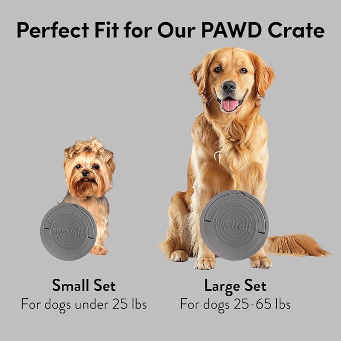 KindTail Dog Travel Bowls - Set of 2 Portable Pet Food & Water Dishes with Lid & Handle - Each Nesting Container Includes a Non-Slip Silicone Base - Microwave & Dishwasher Safe - BPA & Toxin-Free