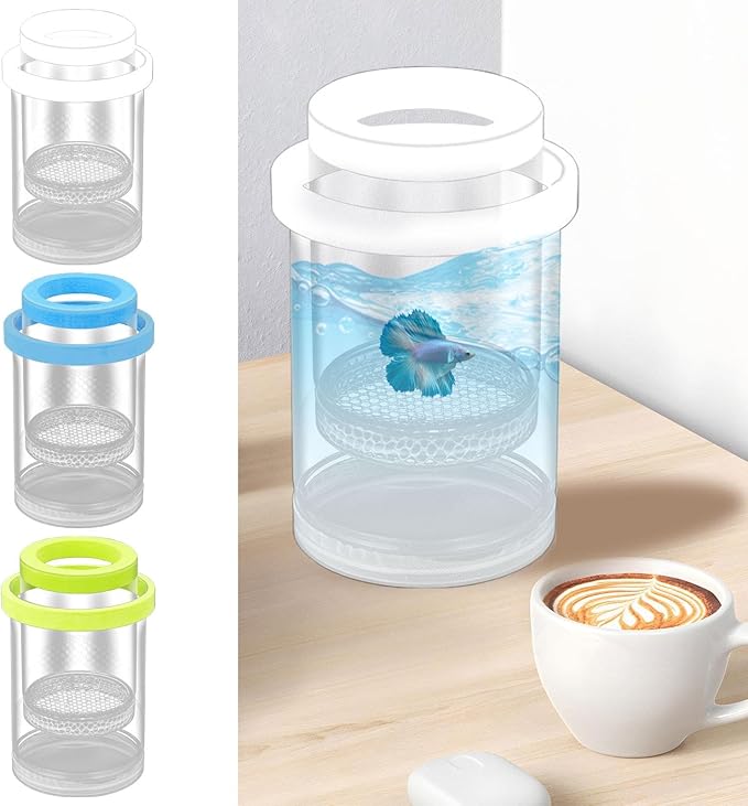 3 Pack Floating Fish Isolation Box for Aquarium Tank, Floating Breeder Hatching Box Clear Hatchery Incubator for Baby Fish Betta Guppy Clownfishes