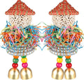 BBjinronjy 2PCS Bird Toys Parrot Foraging Shredder Hanging Toys Sola Balls with Bell for Small Parrots Parakeets Cockatiel Conures Love Birds Budgie Cage Toy
