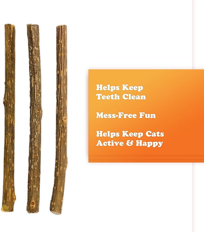Meowijuana Silvervine Sticks | 4” Chew Sticks for Cats | Promote Healthy Chewing Habits and Dental Health | Freshly Harvested from Silverine Plants
