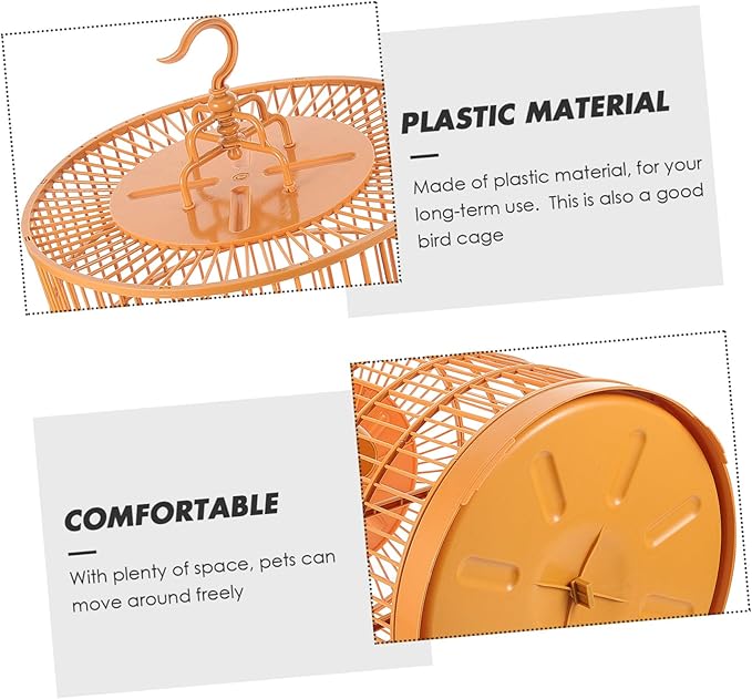 BESPORTBLE Hanging Bird Cage for Decor Plastic Birdcage Round Shape and Bird Nest Decoration for Small Pets
