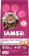 IAMS Proactive Health Dry Cat Food, Urinary Tract Health, Adult Cat Food Dry Recipe with Chicken, 3.5 lb. Bag