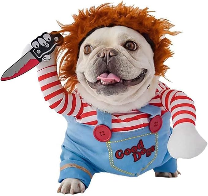 Pet Deadly Dog Costume, Cute Dog Cosplay Halloween Christmas Funny Pet Clothes Party Costume for Small Medium and Large Dogs (X-Large)