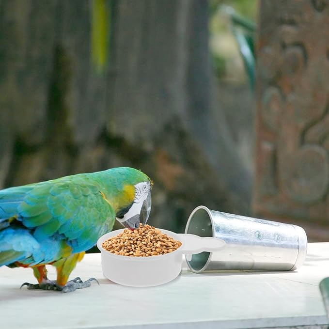 BESTonZON 2pcs Bird Feeder and Water Dispenser Cups for Cage Small Parakeet Food and Water Feeding Bowls Plastic Bird Feeding Watering Supplies for Small