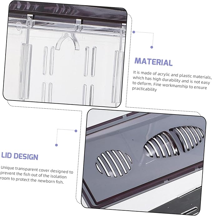 SUPVOX Fish Tank Breeding Box Aquarium Accessory Acrylic Isolation Box for Fish Fry Safe Easy Install