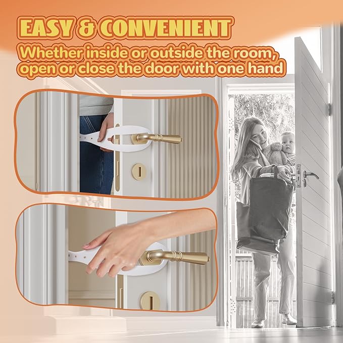 TGIOW Cat Door Latch, 4 Pcs Cat Door Stopper Pet Door Latch to Keep Dog Out of Litter Box and Food, Door Prop for Cat with 5 Adjustable Size Strap 2.5-6" Wide, No Measuring, Easy to Install