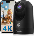 FOSCAM 4K Indoor Camera, Full Space Sense WiFi Camera with 360° Radar Auto-Tracking Baby & Pet Camera - No-Blind-Spot View, One Touch Call, Human/Motion/Sound Detection, Compatible with Alexa (Black)