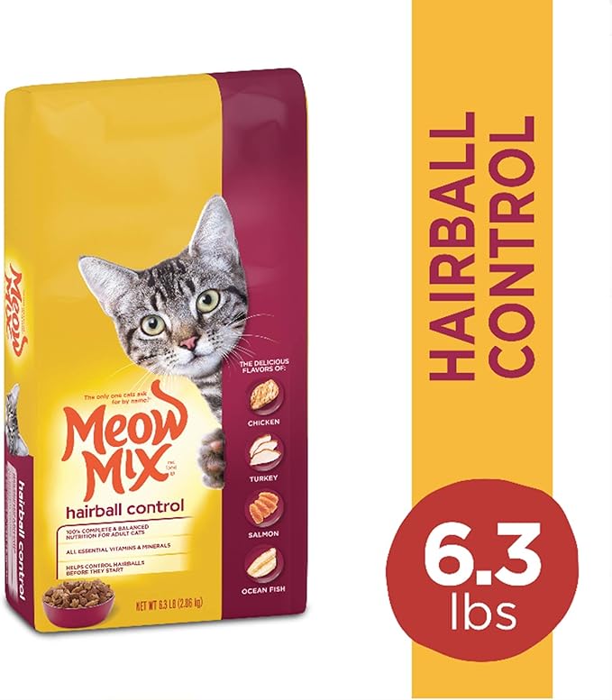 Meow Mix Hairball Control Dry Cat Food | 6.3 Pound | Pack of 2