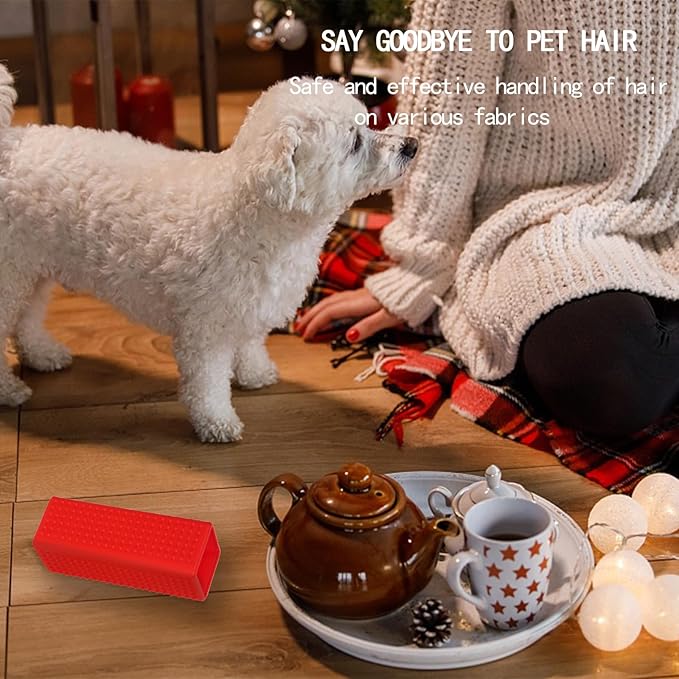 2pcs Pet Dog Cat Hair Remover, Pet Hair Removal Tool, Hollow Cleaner Brush for car，Interior, Furniture, Sofa (orangeblue)