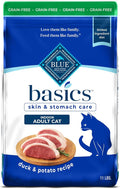 Blue Buffalo Basics Grain-Free Dry Cat Food, Skin & Stomach Care, Limited Ingredient Diet for Indoor Cats, Duck & Potato Recipe, 11-lb. Bag