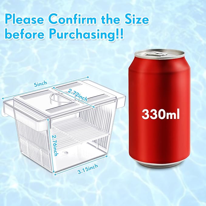 Wenqik Fish Breeder Box for Aquarium Fish Acclimation, Breeding, Hatchery Incubator Isolation Box for Shrimp Betta Guppy Cicilids Eggs(Small)