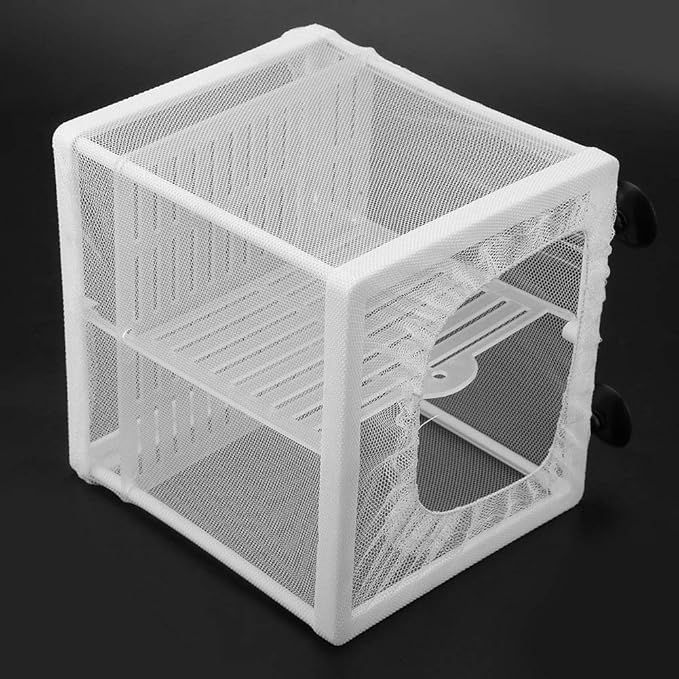 Pssopp Fish Incubator Mesh Box Aquarium Breeding Hatchery Fish Isolation Mesh Young Fish Hatchery Incubator with Isolation Board for Separate Special Fish