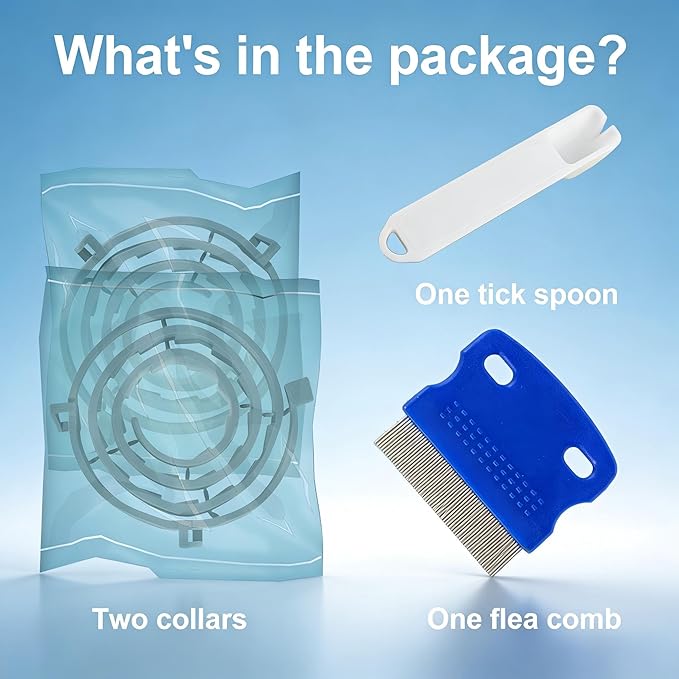 Natural Flea Collar for Cats | High‑Rated Plant‑Based Protection, 8‑Month Waterproof Formula | Includes Grooming Comb & Tick Removal Tool