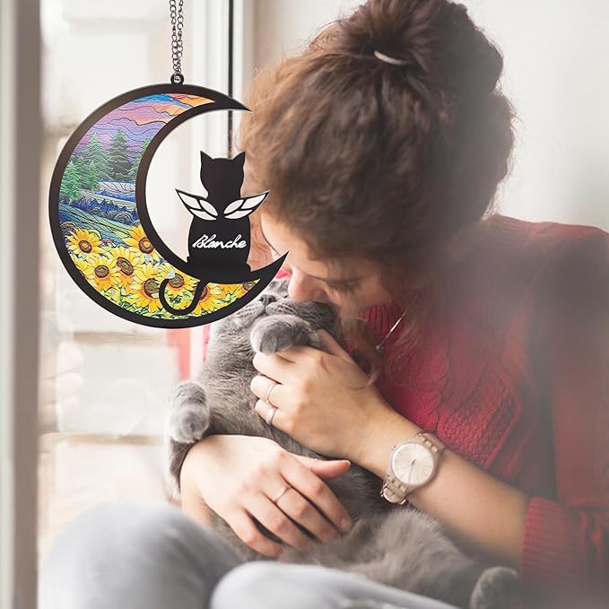 Dog Memorial Hanging, Lost Dog Sympathy Gift, Pet Loss Plastic Suncatcher, Memory Ornaments Gift for Dog Lovers (D), Style D