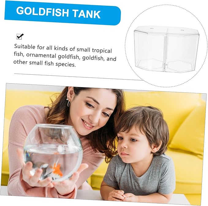 Transparent Fish Breeding Tank with Removable Divider Isolation Box for Fish Easy to Clean Hatchery Incubator for Protecting Home Aquarium