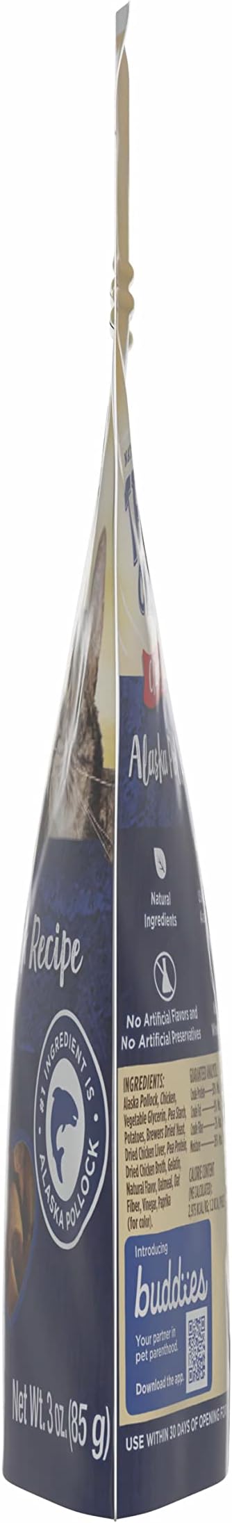 Blue Buffalo True Chews Natural Chewy Cat Treats, Made in The USA, Alaska Pollock Recipe, 3-oz. Resealable Bag