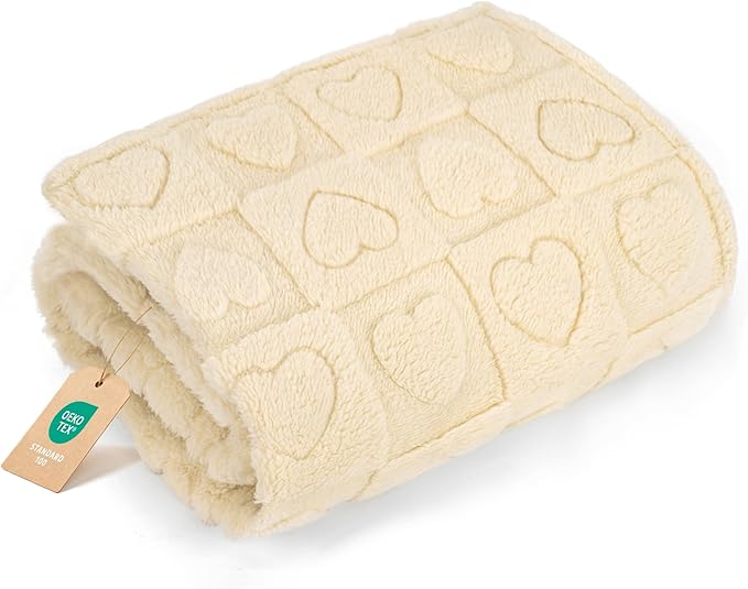 gogobunny Cozy Fleece Throw Blanket for Couch, 50x60 Inch Large Soft Blanket for Adults & Pets, 2-in-1 Machine Washable Lightweight Blanket for Bed, Travel, All Season Comfort (Beige, 50x60)