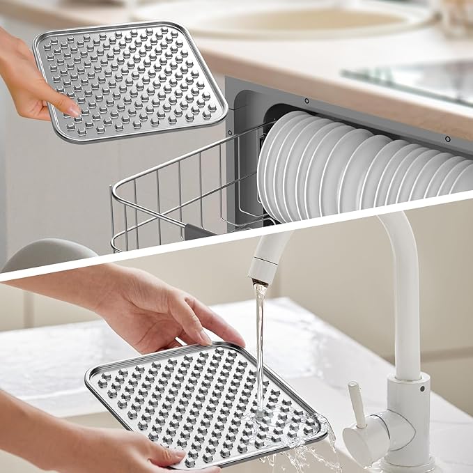 Double Wall Stainless Steel Lick Mat for Dogs & Cats - Chew Proof & Whisker Friendly, Non-Slip Base, for Calm Feeding & Anxiety Relief - Dishwasher Safe Slow Feeder Pad [1Pack]