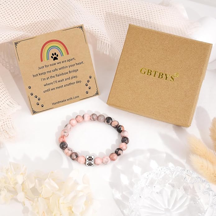 Dog Memorial Gifts for Loss of Dog, Pet Memorial Gift for Dogs, Bracelet for Women Men Who Loss of Beloved Dogs Cat Furry Friend