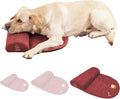Dog Bolster Pillow for Large Dogs, Benefit for Cervical Vertebra and Neck, Easy to Carry When Traveling, with High Resilience Foam, Machine Washable Cover＆Easy to Clean (Red, Large)