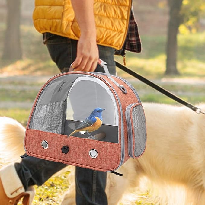 Bird Carrier Bag - Travel Bird Backpack Cage, Bird Backpack Carrier, Travel Cage Bird, Parrot Backpack Bag, Pet Transparent Breathable Travel Cage for Birds, Small Pets, Hamsters, Rabbits, Parrots