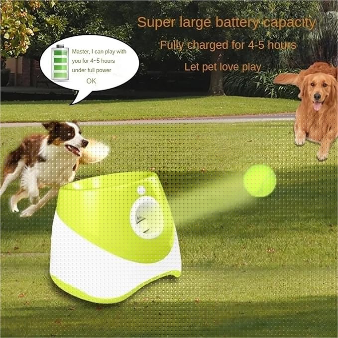 Dog Launcher Automatic Toy Tennis Throwing Pinball Machine Fun Interactive Throw Rechargable Catapult USB Charging(Green)