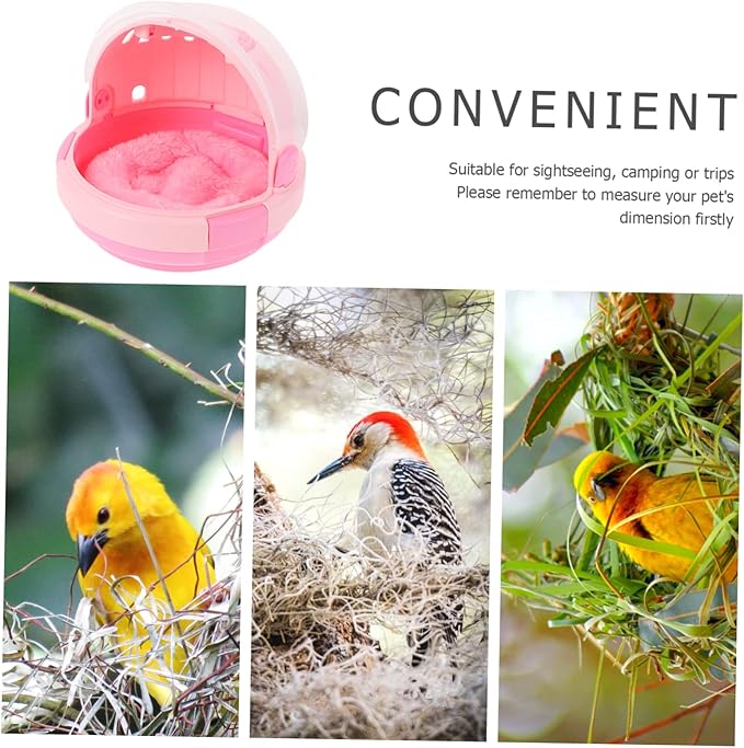 1set Portable Bird Carrier Nest with Warm Pad for Outdoor Cage for Easy to Material for Pet Travel