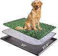 35"X22.6" Dog Grass Pad with Tray - Indoor/Outdoor Artificial Turf Potty Training Mat for Large Dogs, Portable Dog Litter Box for Balcony/Patio, Washable Reusable Pee Pad and Fake Grass for Dogs
