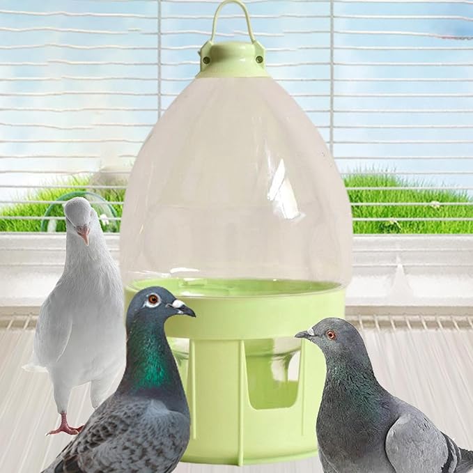 Pigeon Water Dispenser Bird Drinker Large Capacity Automatic Pet Water Pot Container Drinker Bottle for Parrot Lovebirds Duck, 6L