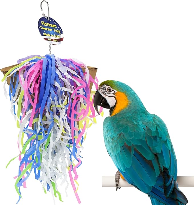 Sweet Feet and Beak Pizza Party Bird Shredding Toy - Perfect Bird Cage Toy Box for Large Birds Foraging Treasures & Treats - Safe, Non-Toxic, Easy to Install - Cage Accessories (3 Pack)