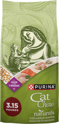 Purina Cat Chow Naturals With Added Vitamins, Minerals and Nutrients Dry Cat Food, Naturals Original - (Pack of 4) 3.15 lb. Bags