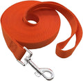 Nylon Training Dog Leash for Small Medium Large Dogs, 15ft 20ft 30ft 50ft Long Leash Dog/Puppy Lead for Obedience Recall Training, Camping (50ft, Orange)
