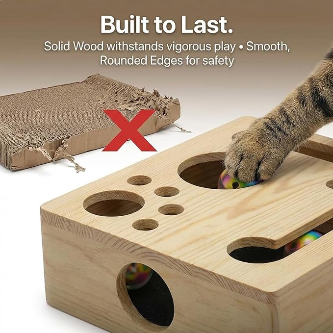 2026 New Cat Nail File Enrichment Box, Cat Scratch Puzzle Enhancement Maze Box, Indoor Cat Clipper No Pressure Substitute, Interactive Maze Toy, Stimulating Cat Energy and Instincts(1PC)